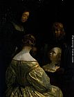 Gerard ter Borch Woman at a Mirror painting